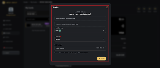 Available Balance screen